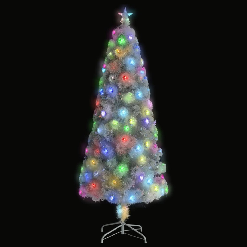 Árbol de Navidad artificial con luces fibra óptica blanco