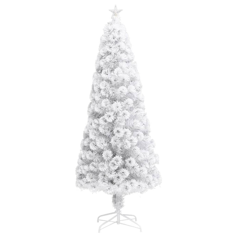 Árbol de Navidad artificial con luces fibra óptica blanco