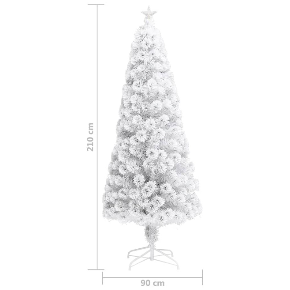 Árbol de Navidad artificial con luces fibra óptica blanco