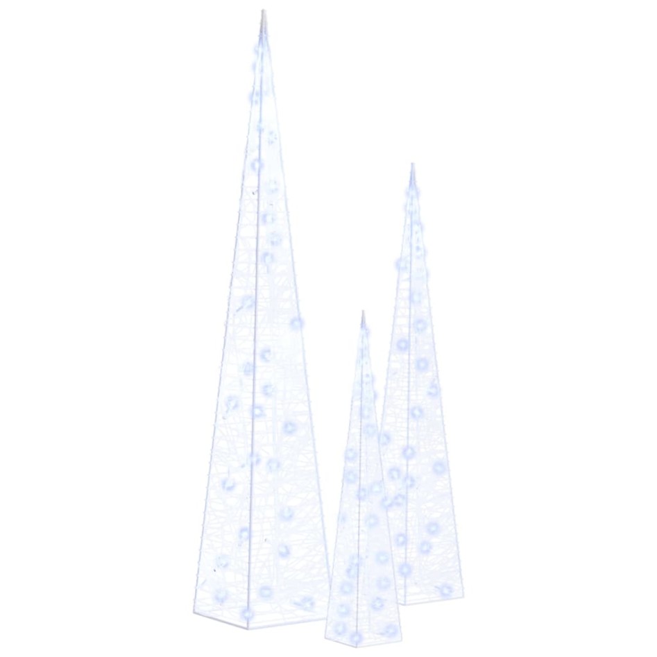 Set de cono de luz LED decorativo acrílico azul