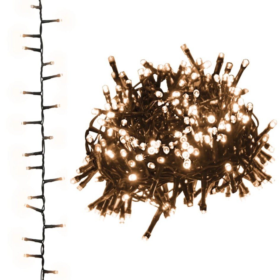 Tira de luces compacta con 3000 LED PVC blanco cálido 65