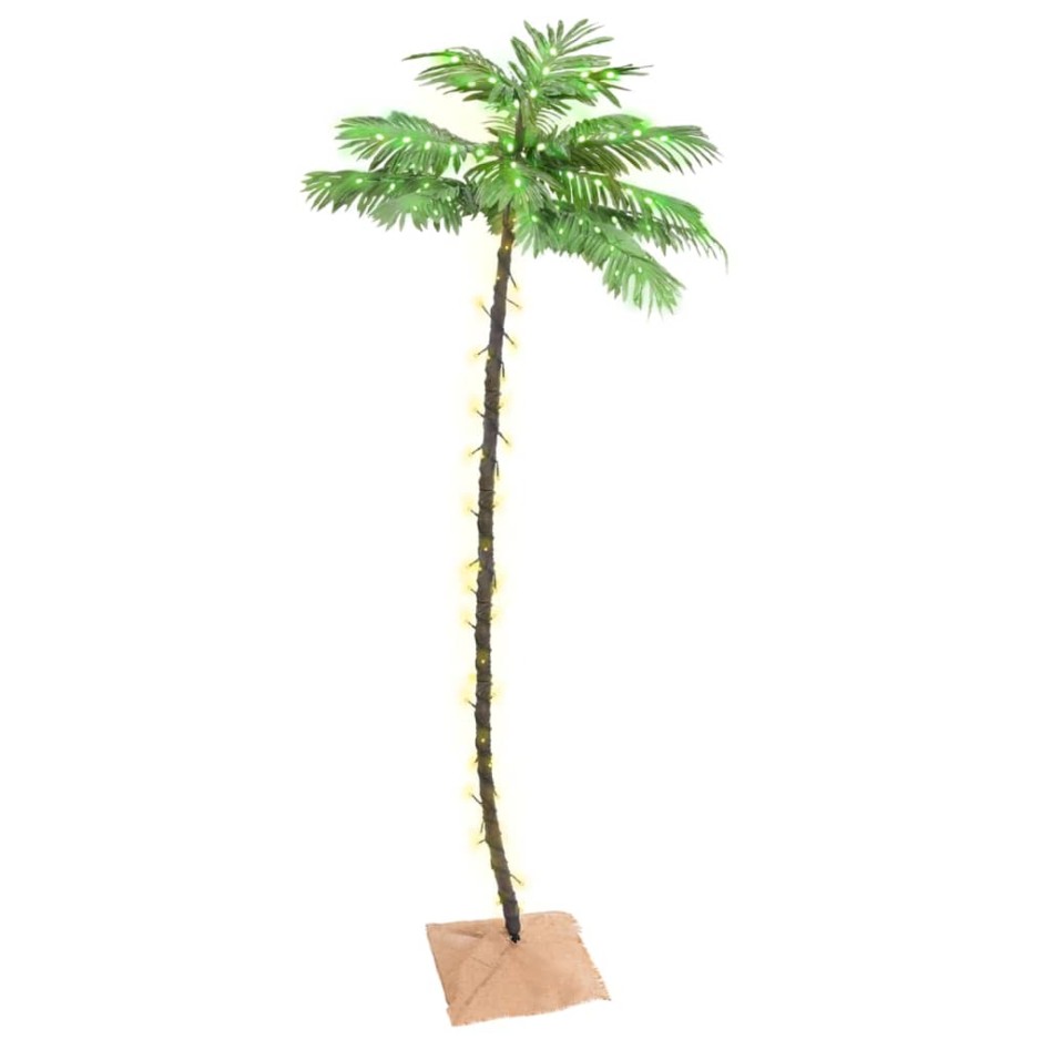 Palmera artificial con 136 LED blanco cálido 220
