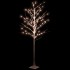 Abedul artificial blanco con 128 LED blanco cálido 220