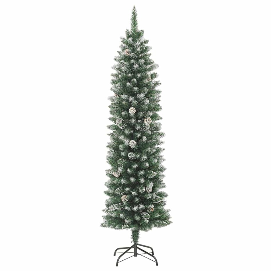 Árbol de Navidad artificial estrecho con soporte PVC 180