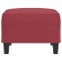 Reposapiés de cuero sintético rojo tinto 70x55x41