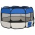 Parque de perros plegable y bolsa transporte azul