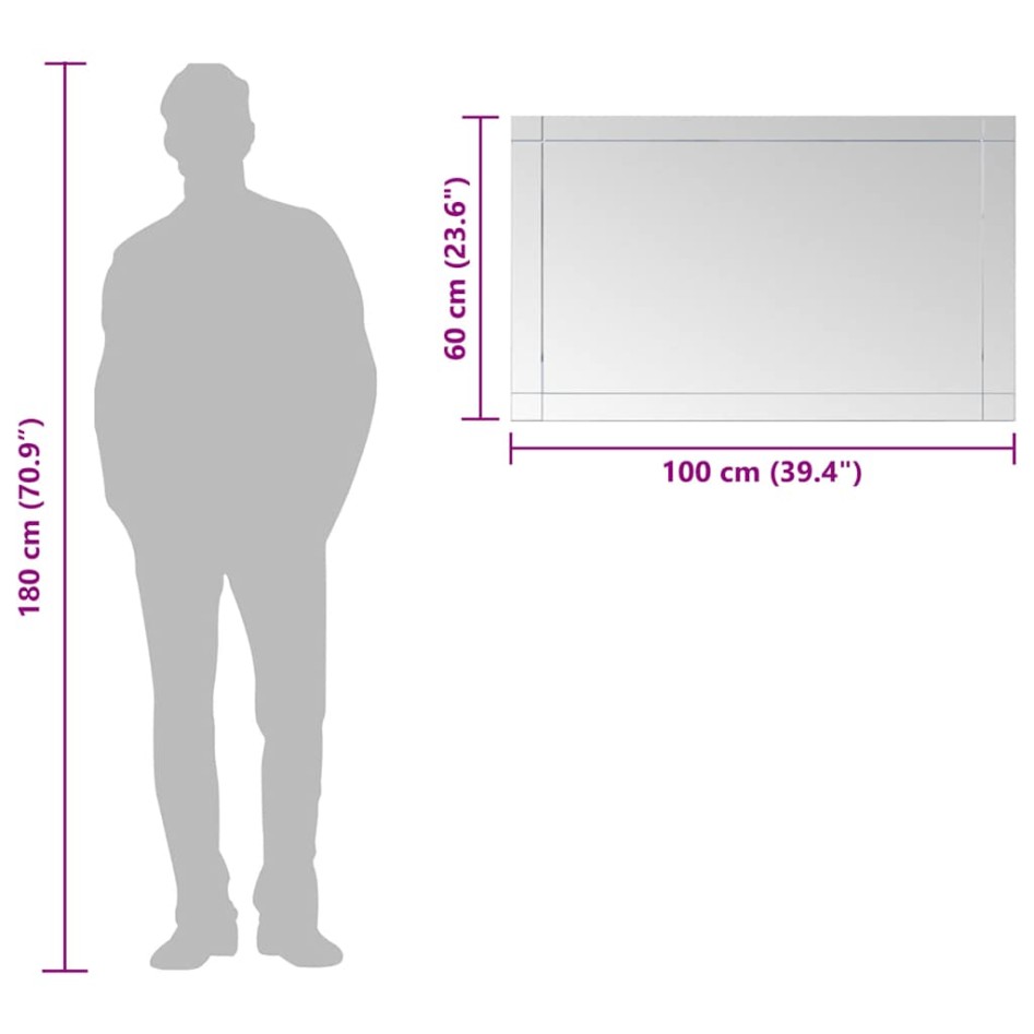 Espejo de pared vidrio 100x60