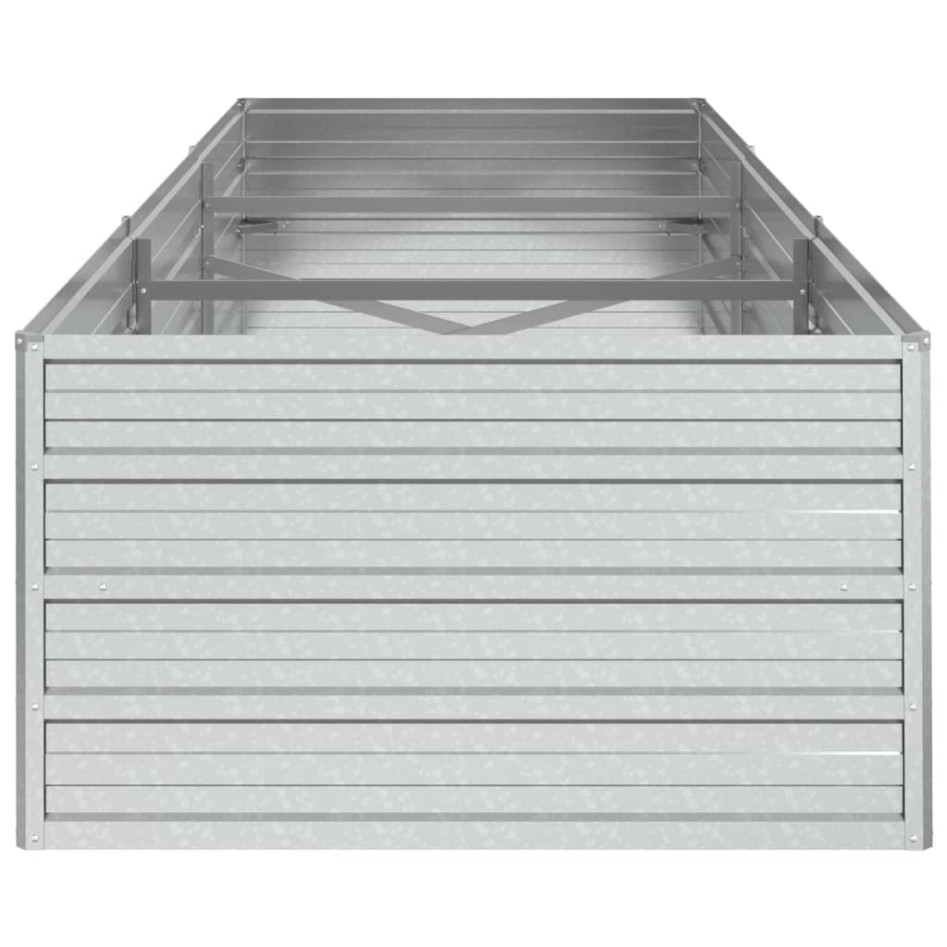 Arriate de acero galvanizado plateado 240x80x45