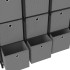 Estantería de 9 cubos con cajas de tela negro 103x30x107,5
