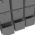 Estantería de 9 cubos con cajas de tela gris 103x30x107,5