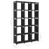 Estantería de 15 cubos de tela negro 103x30x175,5