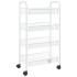 Carrito de cocina 4 niveles hierro blanco 46x26x85