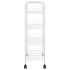 Carrito de cocina 4 niveles hierro blanco 46x26x85