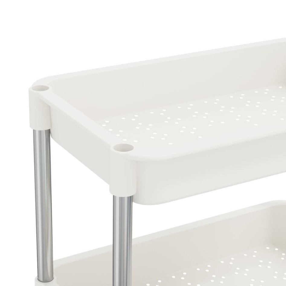 Carrito de cocina 5 niveles hierro y ABS blanco 42x29x128