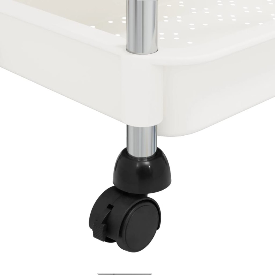 Carrito de cocina 5 niveles hierro y ABS blanco 42x29x128