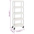Carrito de cocina 5 niveles hierro y ABS blanco 42x29x128