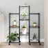 Soporte para flores con ruedas hierro negro 83x25x100