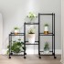 Soporte para flores con ruedas hierro negro 83x25x83,5