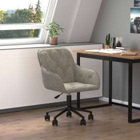 Silla de oficina giratoria de terciopelo gris
