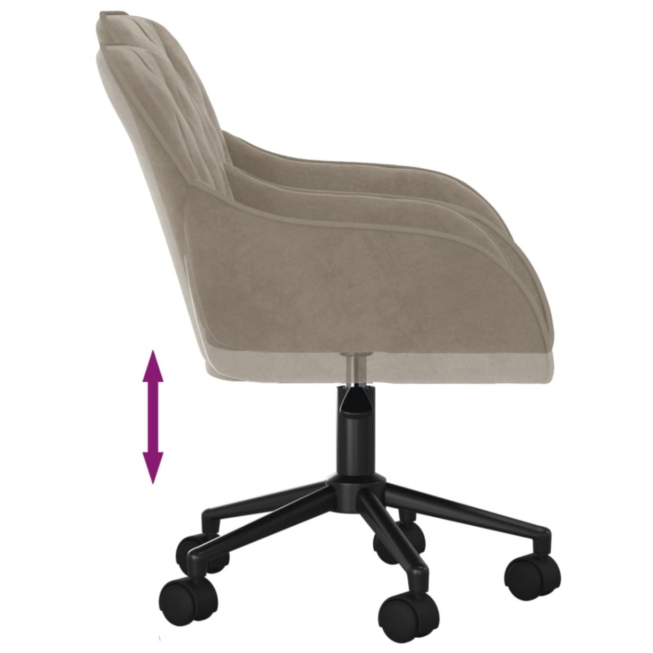 Silla de oficina giratoria de terciopelo gris