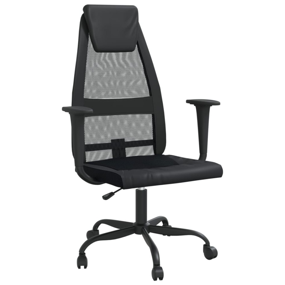 Silla de oficina altura ajustable tela malla y cuero PE