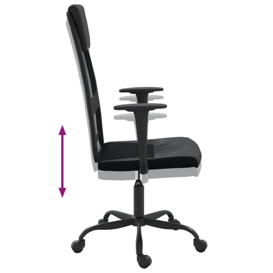 Silla de oficina altura ajustable tela malla y cuero PE