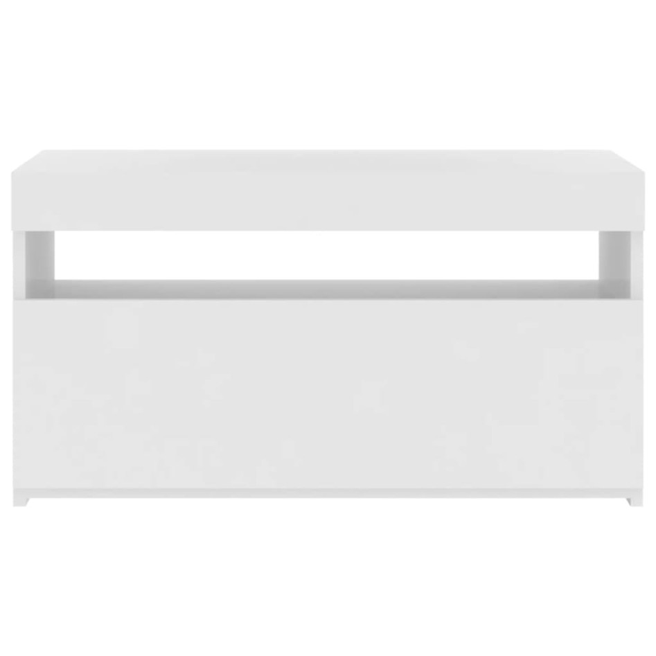 Mueble de TV con luces LED blanco 75x35x40