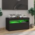 Mueble de TV con luces LED negro 75x35x40