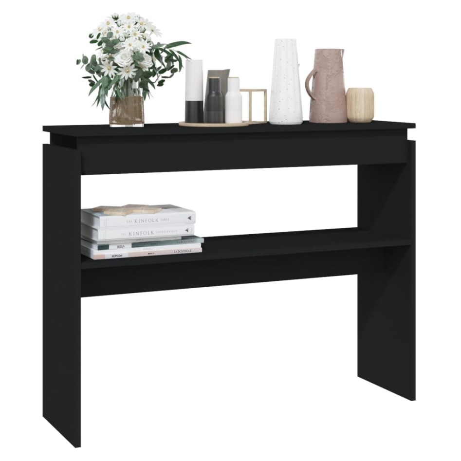 Mesa consola madera contrachapada negro 102x30x80