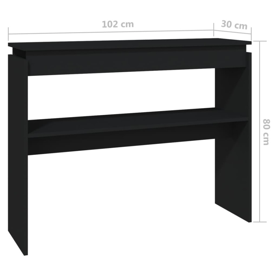Mesa consola madera contrachapada negro 102x30x80