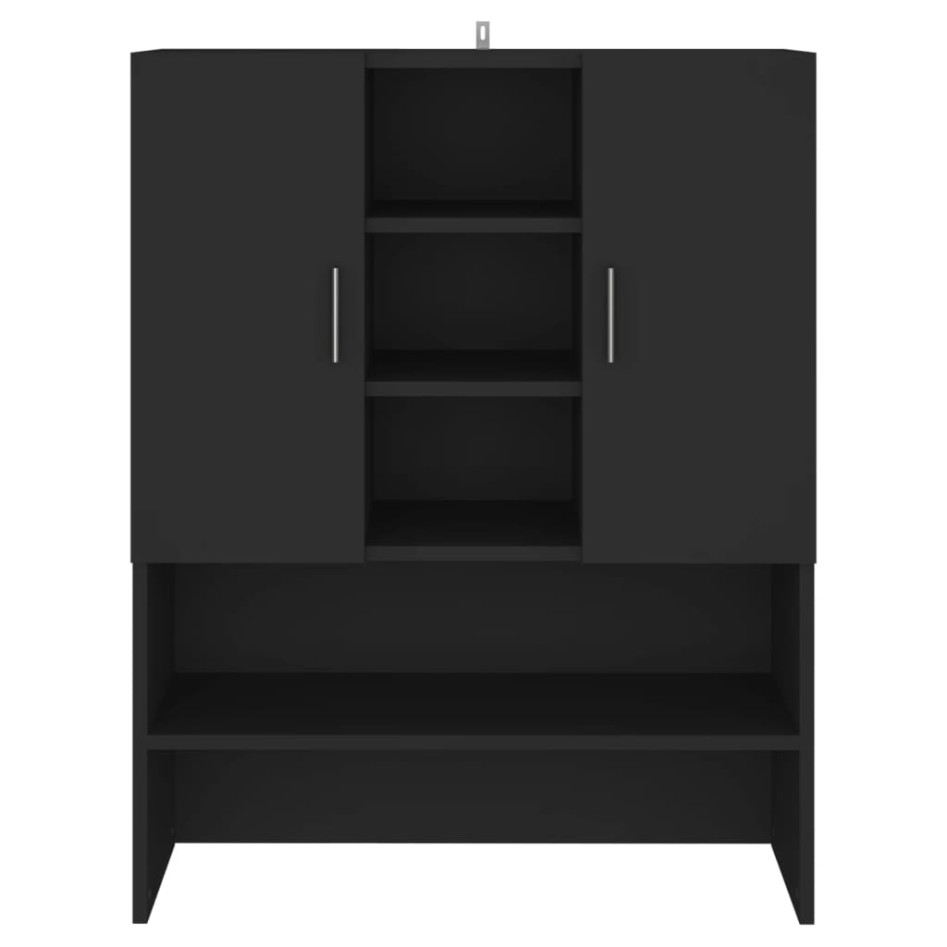 Armario de lavadora negro 70,5x25,5x90