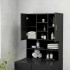 Armario de lavadora negro 70,5x25,5x90