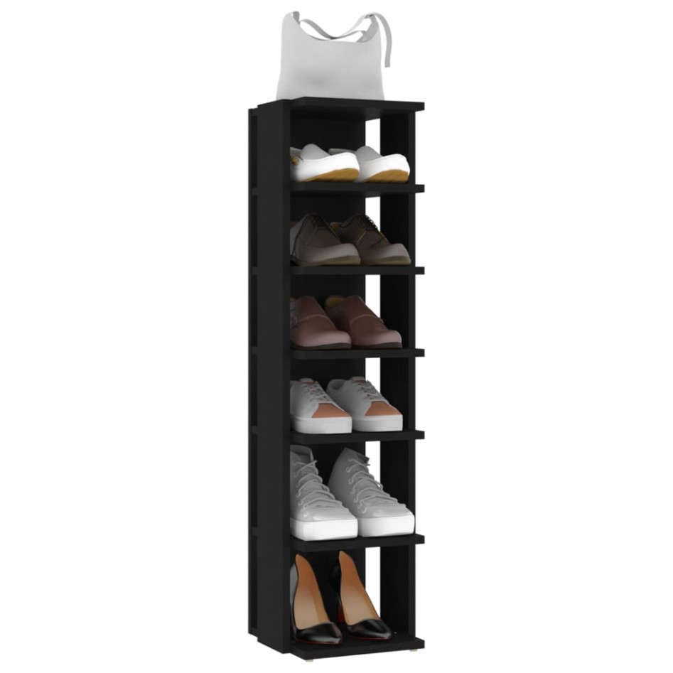 Muebles zapateros 2 uds negro 27,5x27x102