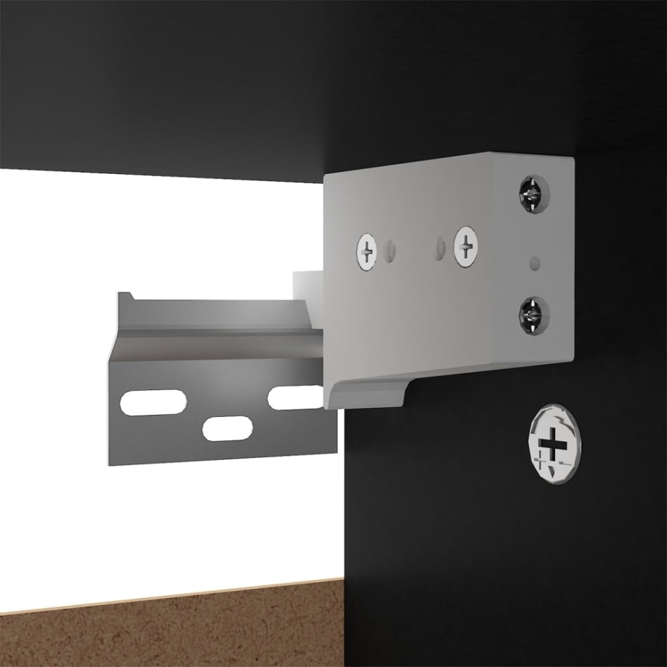 Mueble zapatero de madera de ingeniería negro 60x35x70