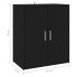 Mueble zapatero de madera de ingeniería negro 60x35x70