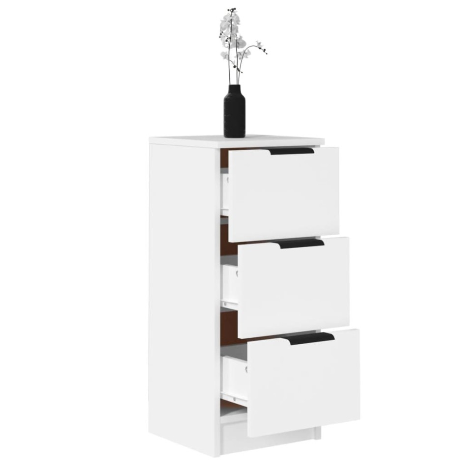 Aparador de madera contrachapada blanco 30x30x70