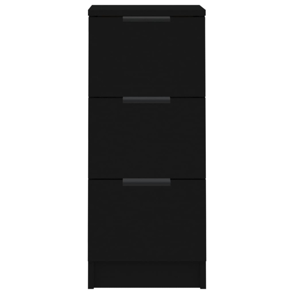 Aparador de madera contrachapada negro 30x30x70