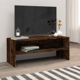 Mueble de TV madera contrachapada roble ahumado 100x40x40