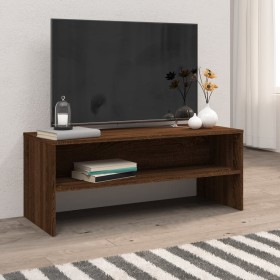 Mueble de TV madera contrachapada roble marrón 100x40x40