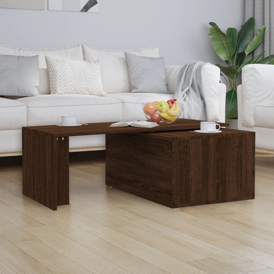 Mesa de centro madera contrachapada marrón roble 150x50x35