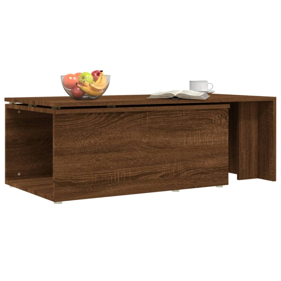 Mesa de centro madera contrachapada marrón roble 150x50x35