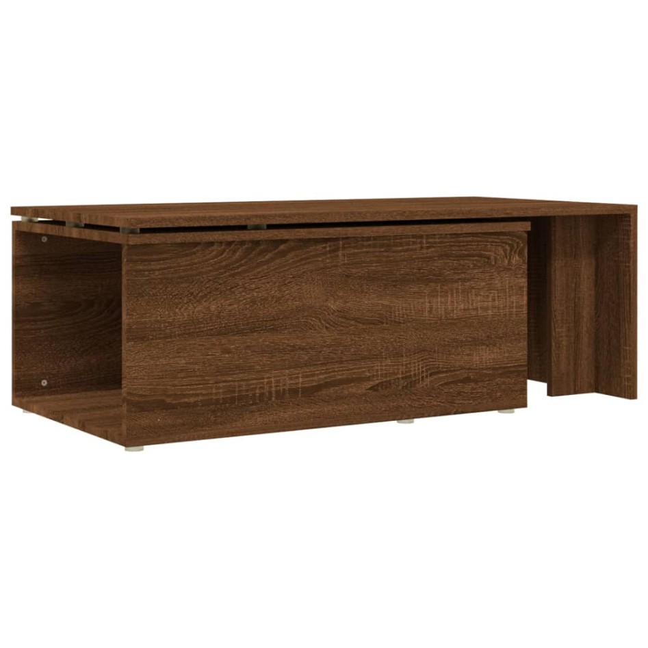 Mesa de centro madera contrachapada marrón roble 150x50x35