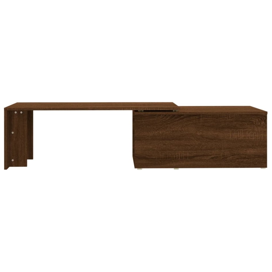Mesa de centro madera contrachapada marrón roble 150x50x35