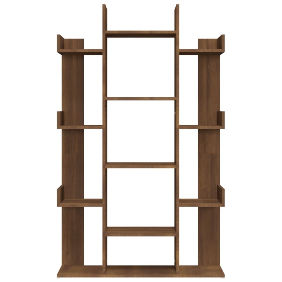 Estantería de madera contrachapada marrón roble 86x25,5x140