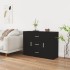 Aparador de madera contrachapada negro 91x29,5x65