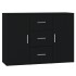 Aparador de madera contrachapada negro 91x29,5x65