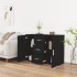Aparador de madera contrachapada negro 91x29,5x65