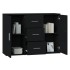Aparador de madera contrachapada negro 91x29,5x65