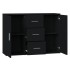 Aparador de madera contrachapada negro 91x29,5x65