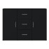 Aparador de madera contrachapada negro 91x29,5x65